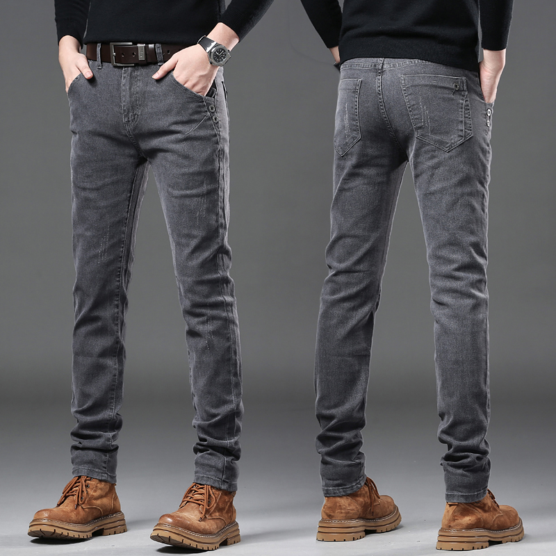 New Pure Gray Korean Slim Jean - Streetwear Brand Denim review and price