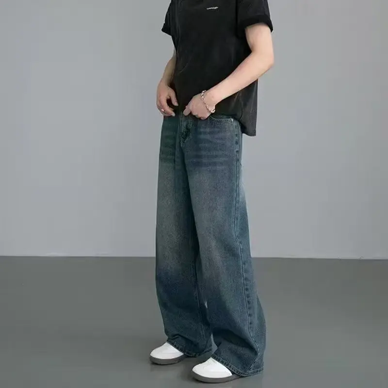 Korean Fashion Men Wide Leg Je - Streetwear Brand Denim review and price